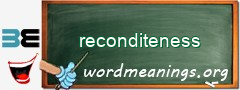 WordMeaning blackboard for reconditeness